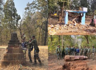 गडचिरोलीत माओवाद्यांचे तब्बल ४४ स्मारके एकाच दिवशी जमीनदोस्त