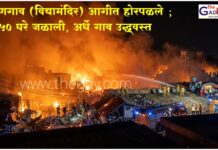 धामणगाव (विद्यामंदिर) आगीत होरपळले ; ५० घरे जळाली, अर्धे गाव उद्ध्वस्त