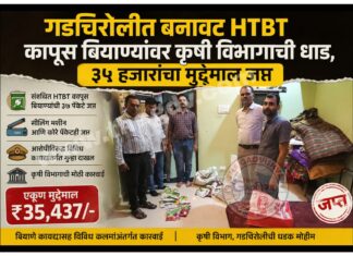 गडचिरोलीत बनावट HTBT कापूस बियाण्यांवर कृषी विभागाची धाड, ३५ हजारांचा मुद्देमाल जप्त