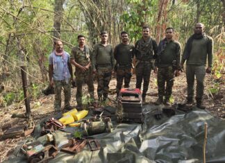 माओवाद्यांचा गुप्त शस्त्रनिर्मिती कारखाना उद्ध्वस्त ; जंगलात पुरून ठेवलेले साहित्य गडचिरोली पोलिसांकडून नष्ट