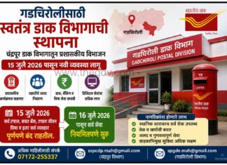गडचिरोलीला स्वतंत्र डाक विभागाचा दर्जा ; १५ जुलैपासून नवी व्यवस्था लागू