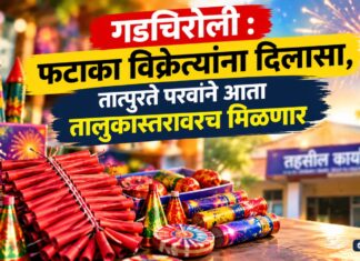 गडचिरोली : फटाका विक्रेत्यांना दिलासा,तात्पुरते परवाने आता तालुकास्तरावरच मिळणार