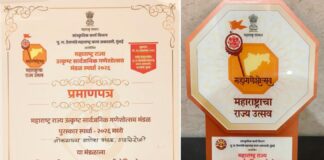 गडचिरोलीच्या लोकमान्य गणेशोत्सव मंडळाला जिल्हास्तरीय प्रथम पुरस्कार