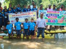 रांगीत श्रमदानातून दोन वनराई बंधाऱ्यांची उभारणी