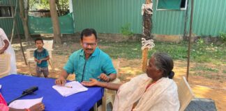 कोटमी येथे पोलीस दलाच्या आरोग्य शिबिरात ७० नागरिकांची तपासणी