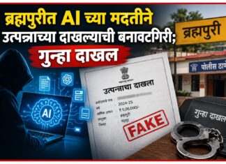 ब्रह्मपुरीत AI च्या मदतीने उत्पन्नाच्या दाखल्याची बनावटगिरी; गुन्हा दाखल